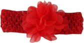 Jessidress Baby Haarband met organza haarbloem - Rood