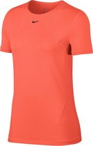 Nike W Pro Top SS All Over Mesh Sportshirt Dames - Ember Glow/Black