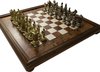 Afbeelding van het spelletje Luxe schaakset - Mary Stuart stukken klassiek goud zilver met schaakbord van elm hout - 48 x 48 cm