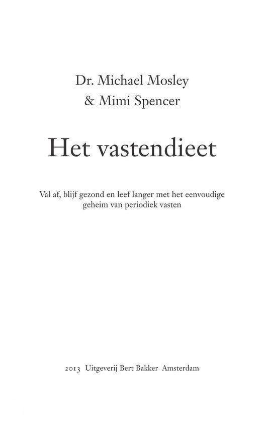 Titelpagina met 'Het vastendieet' door Dr. Michael Mosley & Mimi Spencer.