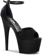 Sandale Pleaser avec bride à la cheville -37 Chaussures- ADORE-768 US 7 Noir