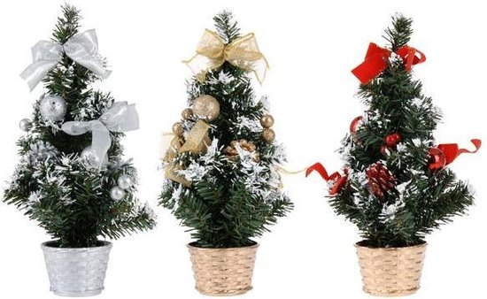 Mini kerstboom met decoratie 30 cm zilver | bol.com