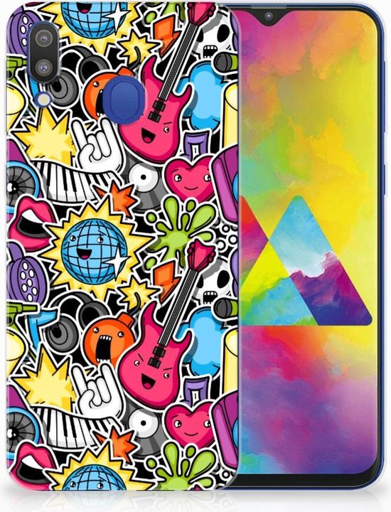 Geschikt voor Samsung Galaxy M20 Uniek TPU Hoesje Punk Rock