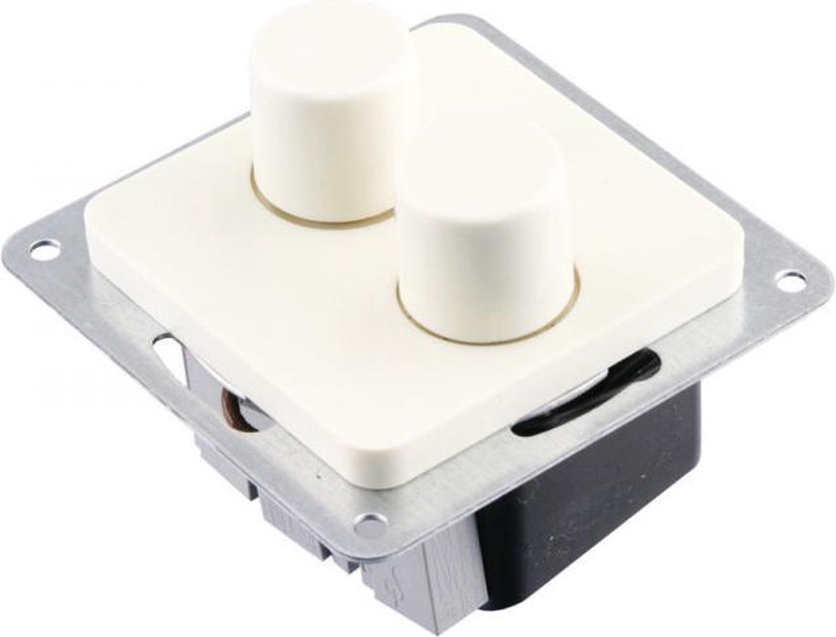 Berker M2 duodimmer - 230V verlichting en halogeen zonder trafo - 2 x 200 W - Crème