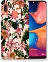 Geschikt voor Samsung Galaxy A20e TPU Hoesje Flowers