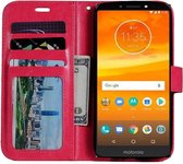 Motorola Moto G6 Play en Moto E5 portemonnee hoesje - roze