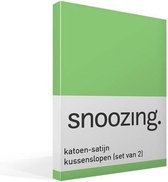 Snoozing - Katoen-satijn - Kussenslopen - Set van 2 - 60x70 cm - Lime