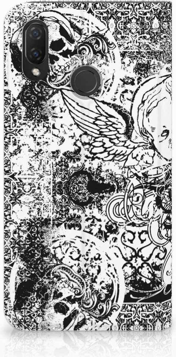 Mobiel BookCase Huawei P Smart Plus Skulls Angel