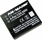 Ansmann Li-Ion battery packs A-PAN CGA S005 Lithium-Ion (Li-Ion) 980mAh 3.7V oplaadbare batterij/accu