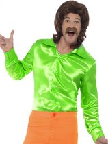 Groen satijnachtig overhemd voor mannen - Volwassenen kostuums