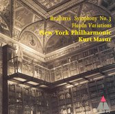 Brahms: Symphony no 3, etc / Masur, New York Philharmonic