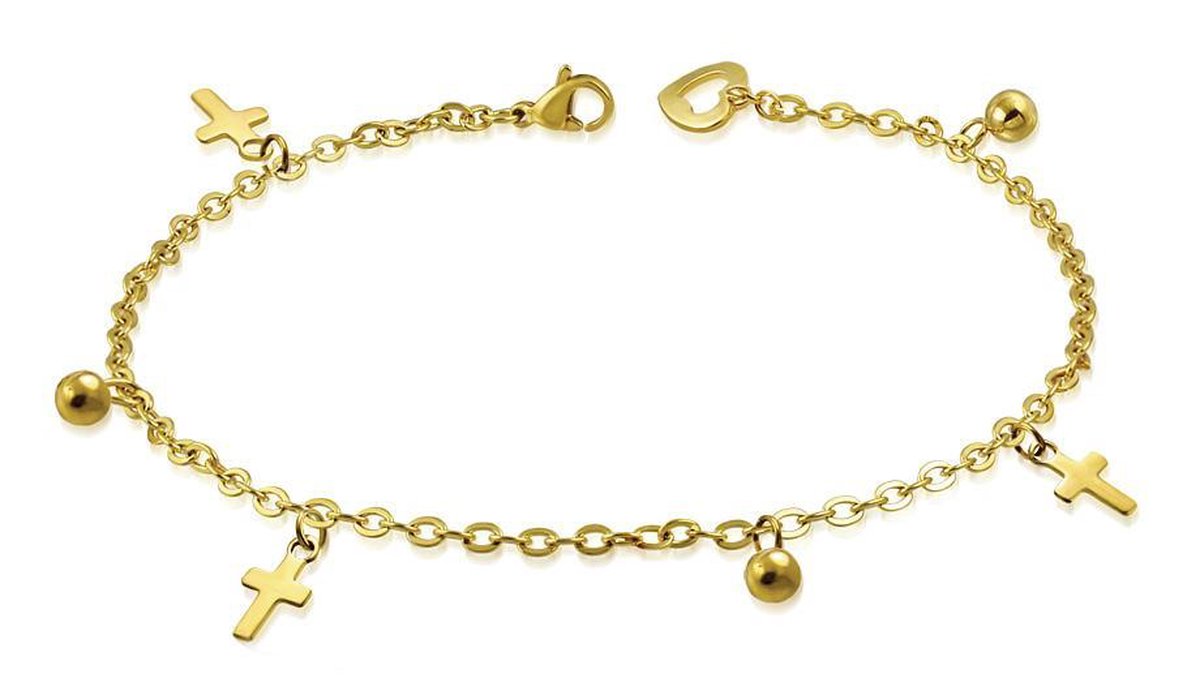 Amanto Armband Cenk - 316L Staal - Bedel Kruis - 20cm