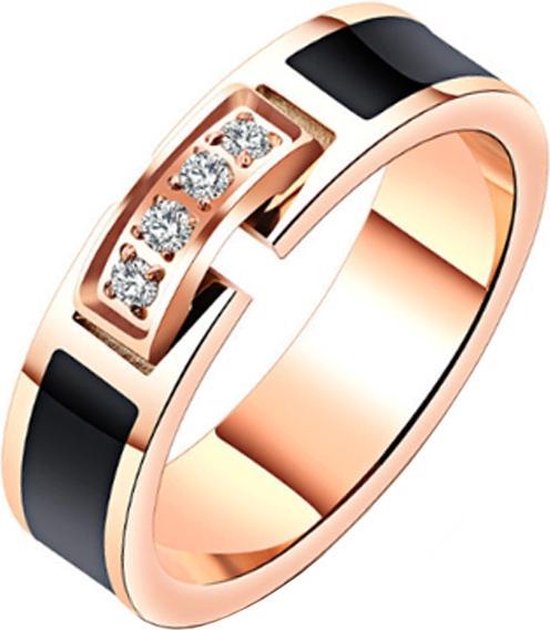 Cilla Jewels dames ring Rosegoudkleurig Verguld Zirconia-16mm