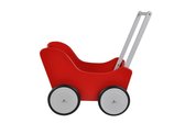 Houten poppenwagen Little Angel red