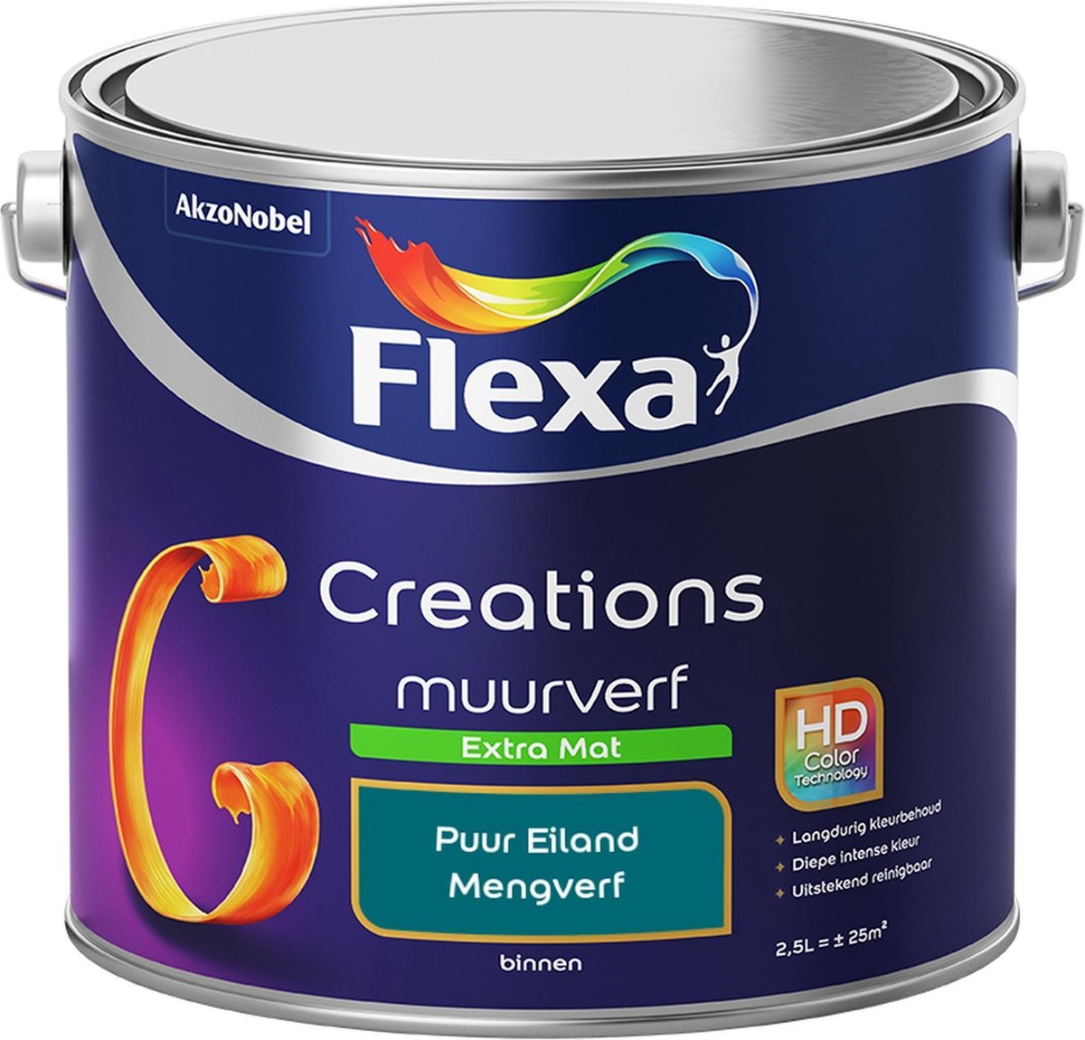 Flexa Creations Muurverf - Extra Mat - Mengkleuren Collectie - Puur Eiland - 2,5 liter