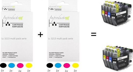 Improducts® Inktcartridges - Alternatief Brother LC3213/ LC-3213 / 3213 8  stuks | bol.com