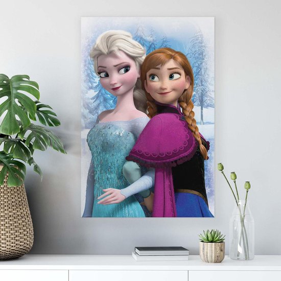 Disney Frozen Elsa Anna Canvas Print 60cm x 40cm | bol