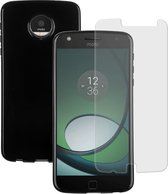 MP Case Dark tpu case hoesje voor Motorola Moto Z Play + gratis glasfolie tempered screen protector gehard glas voor Motorola Moto Z Play