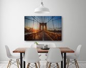 Print Your Moment - Geborsteld Aluminium - Brooklyn Bridge New York - 90x60cm - Incl ophangsysteem