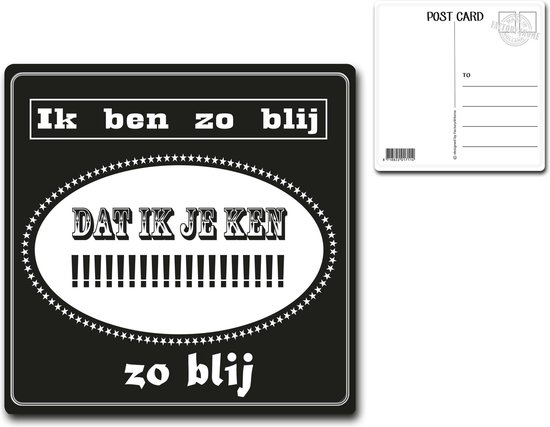 Metalen kaart 15x15cm Ik ben zo blij - 107118122016 | bol.com