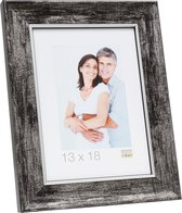 Deknudt Frames S46EE2  20x28cm Zwarte houten kader met zilverkleurig biesje