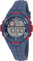 Nowley 8-6285-0-2 digitaal horloge 39 mm 100 meter blauw/ rood