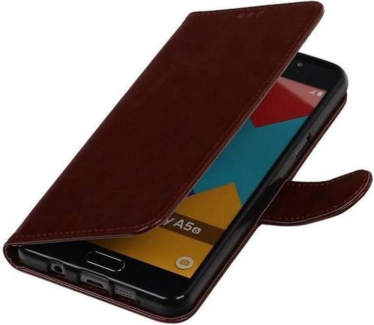 TPU Bookstyle Hoes - Hoesje Geschikt voor Samsung Galaxy A3 (2016) A310F Bruin
