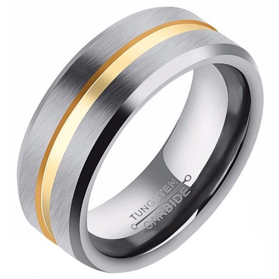 Heren ring Wolfraam Zilver Goud 8mm-18mm