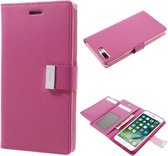 Mercury Rich Dairy wallet case hoesje iPhone 7 Plus donker roze