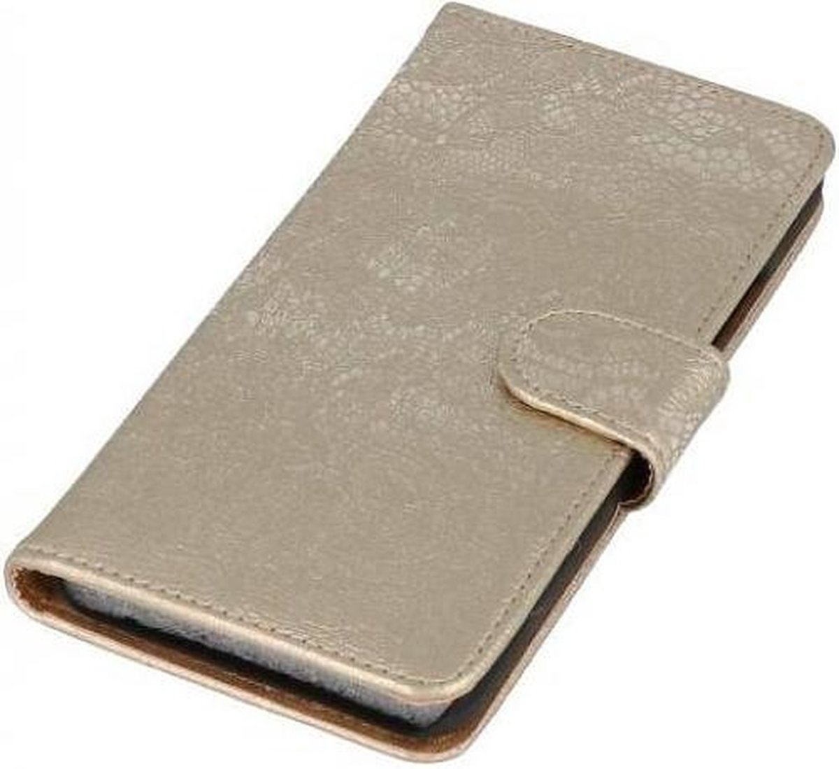 Lace Bookstyle Wallet Case Hoesjes Geschikt voor Samsung Galaxy Core LTE / 4G G386F Goud