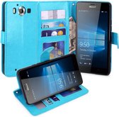 Premium Cyclone cover wallet hoesje Microsoft Lumia 950 blauw