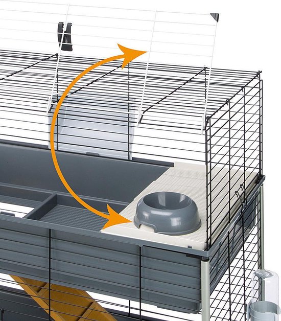 Ferplast konijnenkooi rabbit 100 standaard zwart op wielen - 91x53x49cm | heeft het