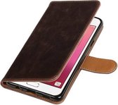 Pull Up TPU PU Leder Bookstyle Wallet Case Hoesjes voor Galaxy C7 Mocca