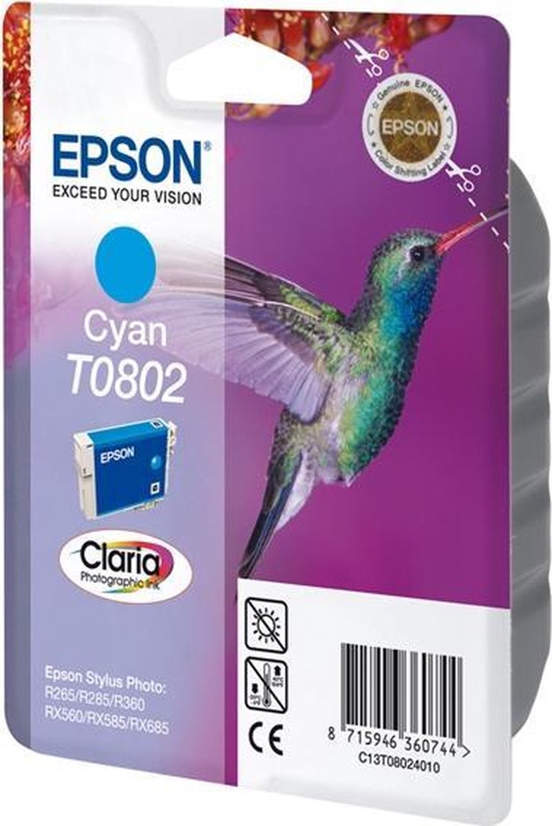 Epson T0802 - Inktcartridge / Cyaan