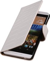 HTC Desire 320 Croco Booktype Wallet Hoesje Wit