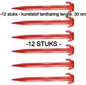 Tentharing Kunststof rood - 12 stuks - lengte 30 cm -