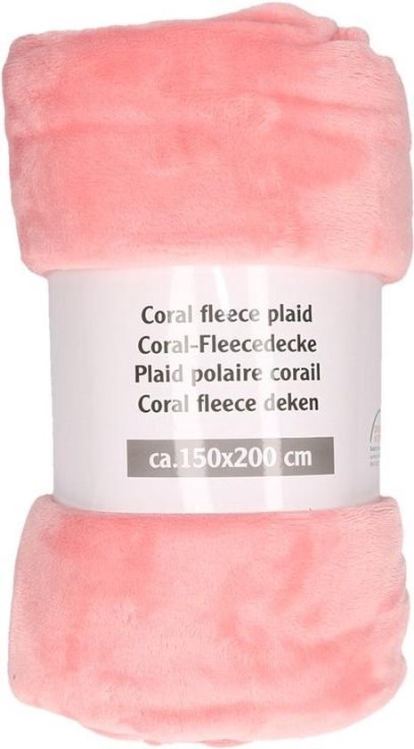 willekeurig oosten Pickering Zalm roze fleece dekens - 150 x 200 cm - plaids/bank dekens | bol.com