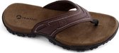 Travelin Dalen Teenslippers - Leren Outdoor Wandelsandalen met Profielzool - Bruin - Maat 43