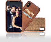 Bouletta - iPhone Xs Max BackCover met vakjes (Burned Cognac)
