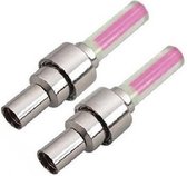 Fietswielverlichting firefly ventiel  LED lampjes roze 2 stuks