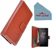 Pearlycase Bruin Fashion Wallet Bookcase Hoesje voor Sony Xperia L2