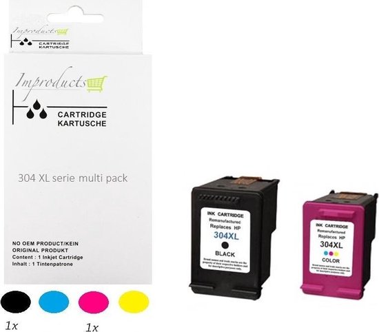 Improducts® Inkt cartridges - Alternatief HP 304 / 304XL  N9K08AE / N9K07AE multi pack