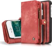 CaseMe - iPhone 8 - Luxe Portemonnee Hoesje met uitneembare backcover - Rood