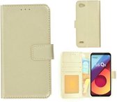 Fashion goud wallet bookcase hoesje LG Q6