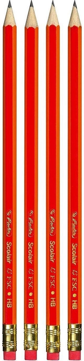 Herlitz Skizzo potloden HB met gum 4 stuks