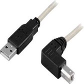 Deltaco - USB kabel - USB 218A - Van USB type A male naar USB type b Male (gehoekt)