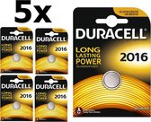 5 Stuks - Duracell CR2016 Professional Electronics 3V 90mAh Lithium knoopcel