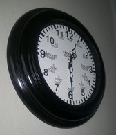Leer klokkijken-leerzame klok- wandklok  Zwart/Wit 44cm