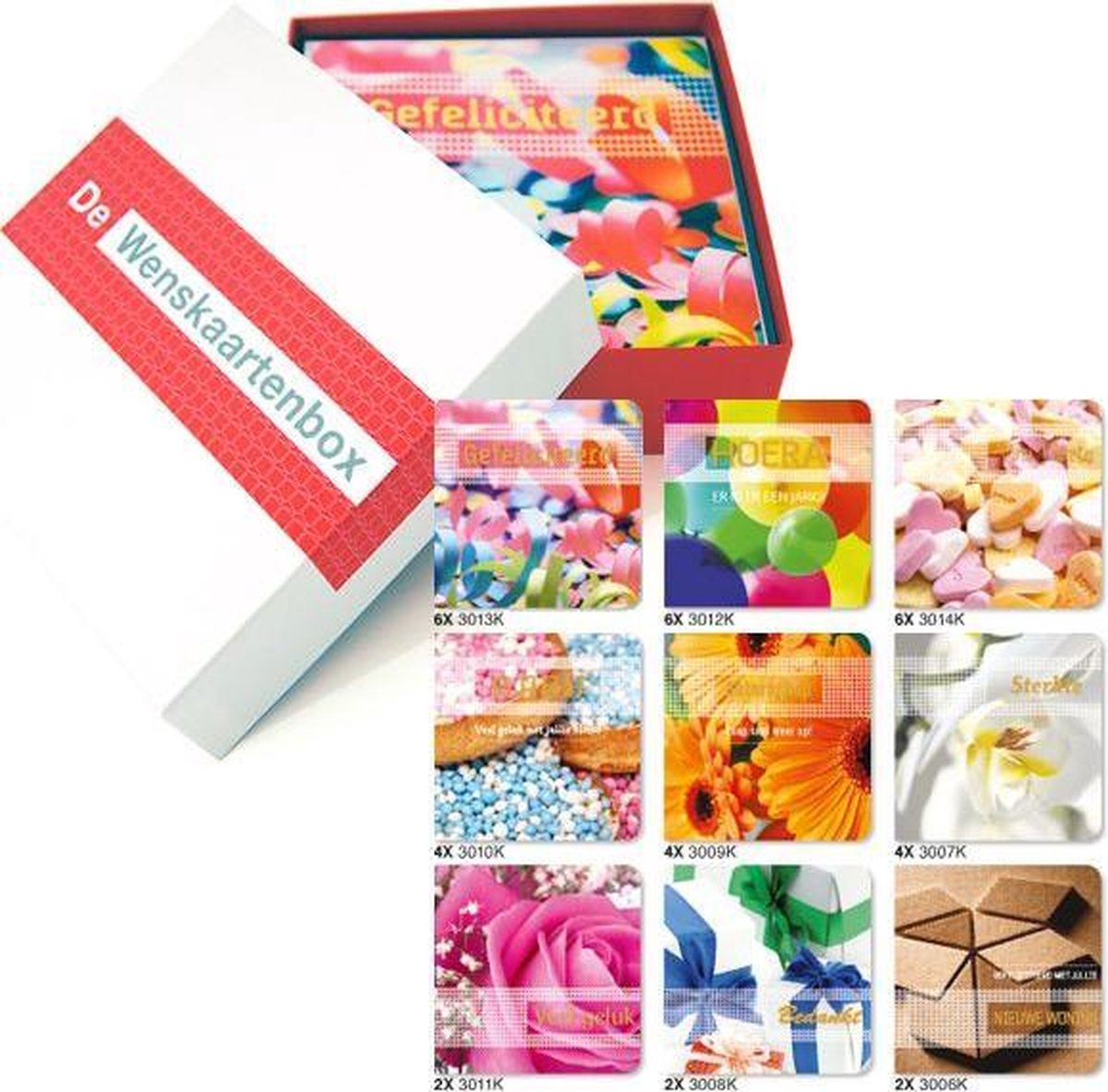 Wenskaartenbox voor kantoor (36 wenskaarten, diverse thema's)