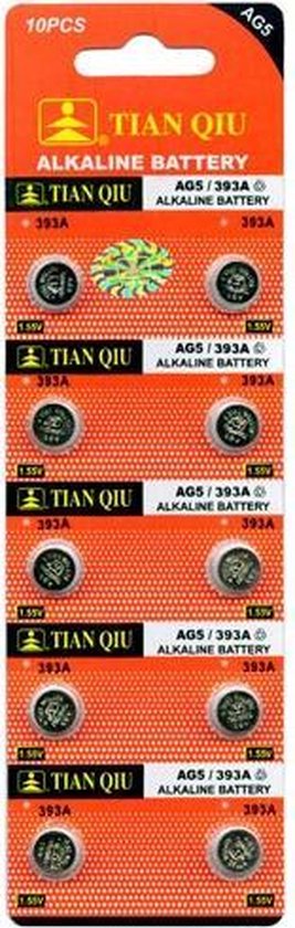 Ag 5 batterijen |Strip 10 stuks (ook bekend als AG5, LR754, G5, LR48, 193,  393)... | bol